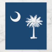 Dynamic South Carolina State Flag Graphic op een Wijn Etiket (Enkel label)