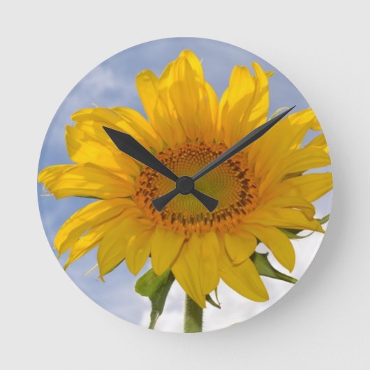 Dynamic Sunflower Ronde Klok (Voorkant)