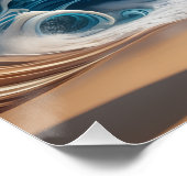 Dynamic Surfer Girl Walking Beach Waves Art Perfect Poster (Hoek)