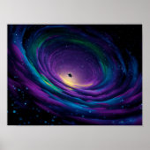 Dynamic Swirling Galaxy Vortex with Central Astron Poster (Voorkant)