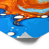 Dynamic Swirls of Blue & Orange in Fluid Motion Poster (Hoek)