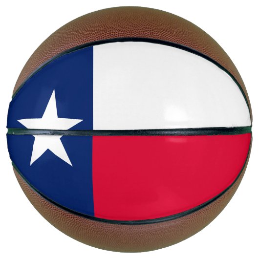 Dynamic Texas State Flag Graphic op een Basketbal (Voorkant)