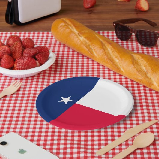 Dynamic Texas State Flag Graphic op een Papieren Bordje (Picknick)