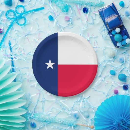Dynamic Texas State Flag Graphic op een Papieren Bordje (Feest)
