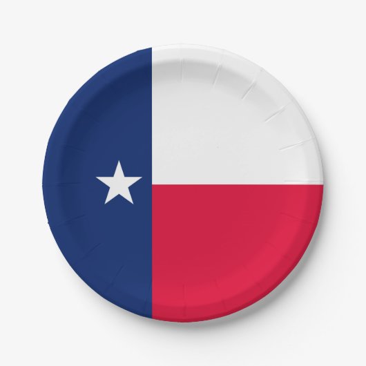 Dynamic Texas State Flag Graphic op een Papieren Bordje (Voorkant)