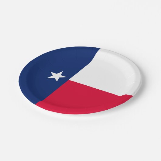 Dynamic Texas State Flag Graphic op een Papieren Bordje (Gekanteld)