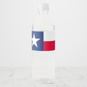 Dynamic Texas State Flag Graphic op een Waterfles Etiket