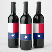 Dynamic Texas State Flag Graphic op een Wijn Etiket (Flessen)
