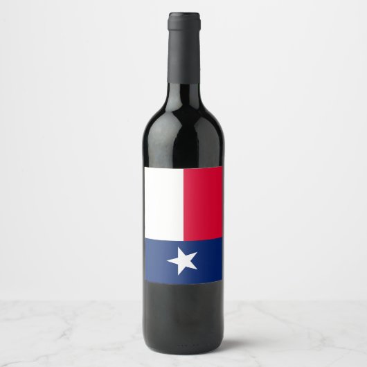 Dynamic Texas State Flag Graphic op een Wijn Etiket (Voorkant)