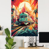 Dynamic Tracks: Levendige treinkunst op Abstract s Poster (Thuiskantoor)