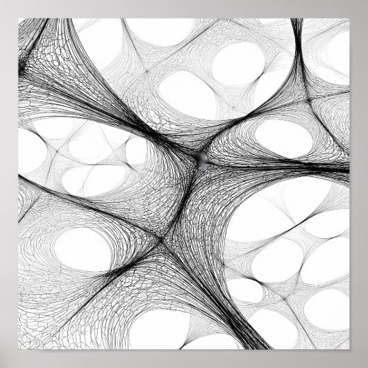 Dynamic Warp Field Decoupage Template Line Art Poster (Voorkant)