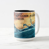 "Dynamic Waters: Realistisch ontwerp met krachtige Tweekleurige Koffiemok (Voorkant rechts)