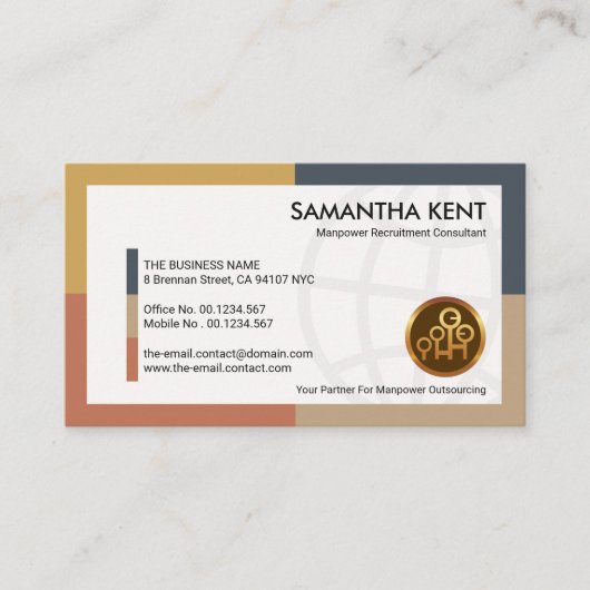 Dynamic White Global Manpower Labour Consultant Visitekaartje (Voorkant)