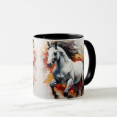 Dynamic White Hengst - Majestic 3D Mok (Voorkant rechts)