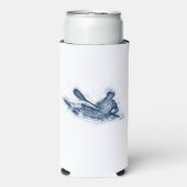 Dynamic Whitewater Kayaker Line Art Seltzer Blikjeskoeler (Seltzer Voorkant)