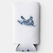 Dynamic Whitewater Kayaker Line Art Seltzer Blikjeskoeler (Voorkant)