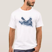 Dynamic Whitewater Kayaker Line Art T-shirt (Voorkant)