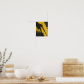 Dynamic Yellow Paint over Dark Surface Poster (Keuken)