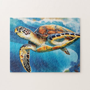 Dynamic Zee Turtle Wave Waterverf Legpuzzel