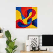 Dynamiek - Abstracte stijl primaire gekleurde kuns Poster (Thuiskantoor)