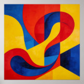 Dynamiek - Abstracte stijl primaire gekleurde kuns Poster (Voorkant)