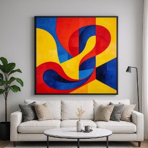 Dynamiek - Abstracte stijl primaire gekleurde kuns Poster