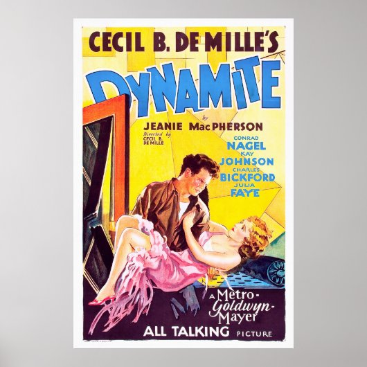 Dynamiet, Cecil B. DeMille -  klassieke film Poster (Voorkant)