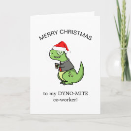 dynamiet collega dinosaurus grappig vrolijk kerstf kaart