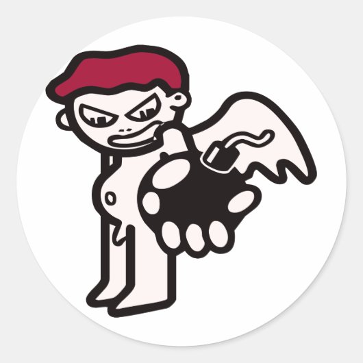 dynamiet-demon ronde sticker (Voorkant)