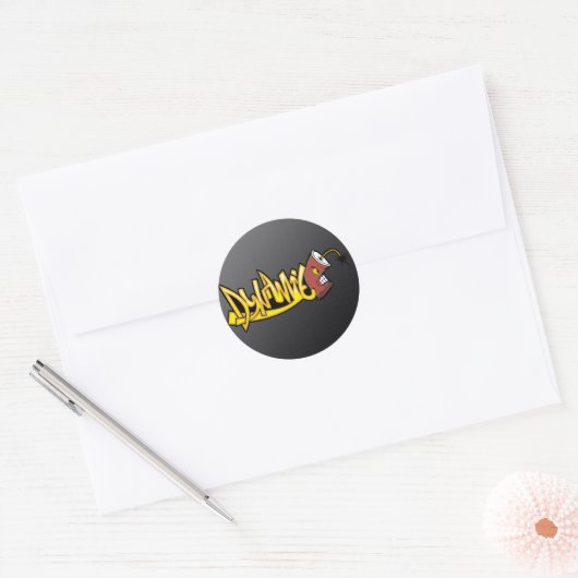 Dynamiet Ronde Sticker (Envelop)