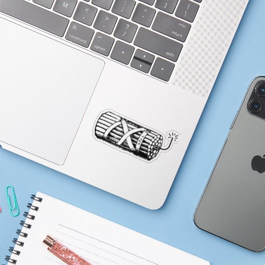 Dynamiet Sticker (Laptop met iPhone)