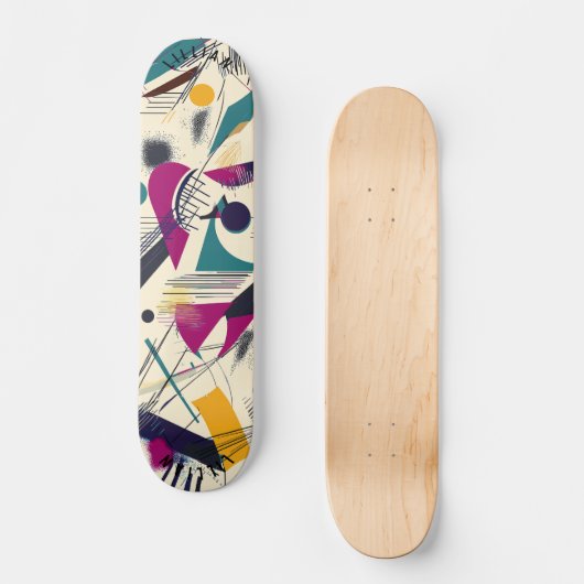 Dynamisch Abstract geometrisch Schaatsen dek Persoonlijk Skateboard (Voorkant)