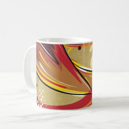 Dynamisch Abstract in warme tinten Koffiemok