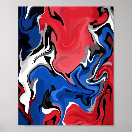 Dynamisch Abstract kunstwerk met gedurfde kleuren Poster (Voorkant)
