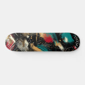Dynamisch Abstract met gestructureerde penseelstre Persoonlijk Skateboard (Horizontaal)