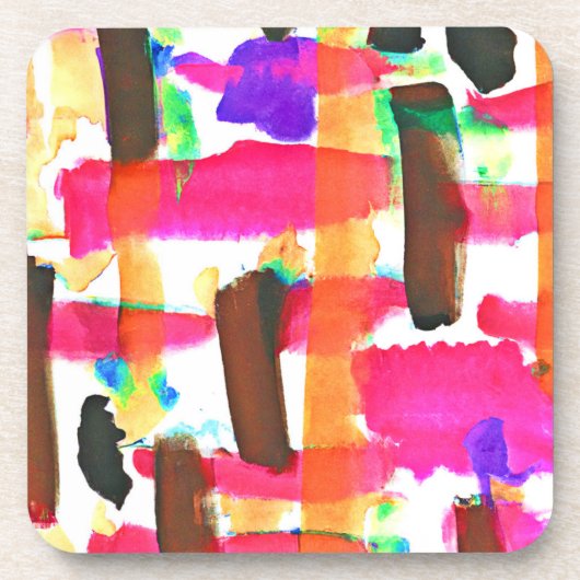 Dynamisch Abstract Patroon in Kunst Bier Onderzetter (Voorkant)