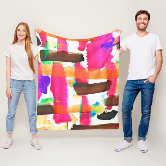 Dynamisch abstract patroon in kunst fleece deken (In situ)