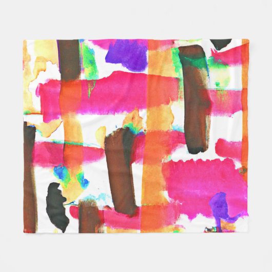 Dynamisch abstract patroon in kunst fleece deken (Voorkant (Horizontaal))