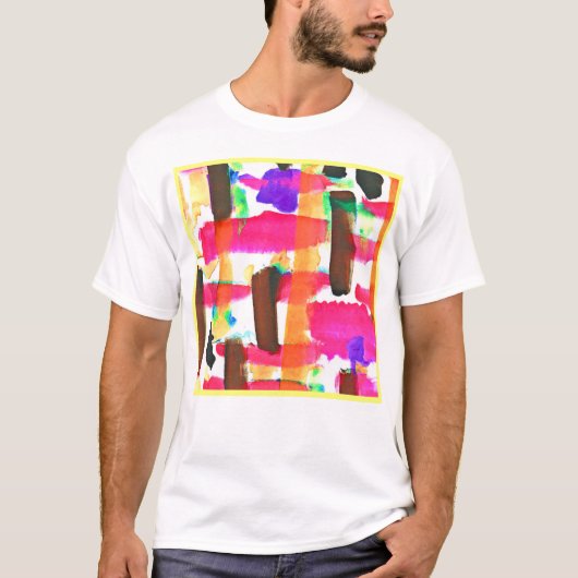 Dynamisch abstract patroon in kunst t-shirt (Voorkant)