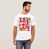 Dynamisch abstract patroon in kunst t-shirt (Voorkant volledig)