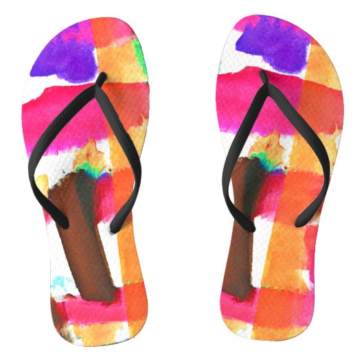 Dynamisch Abstract Patroon in Kunst Teenslippers (Voetbed)
