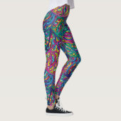 Dynamisch Abstract patroon van stedelijke golven Leggings (Rechts)