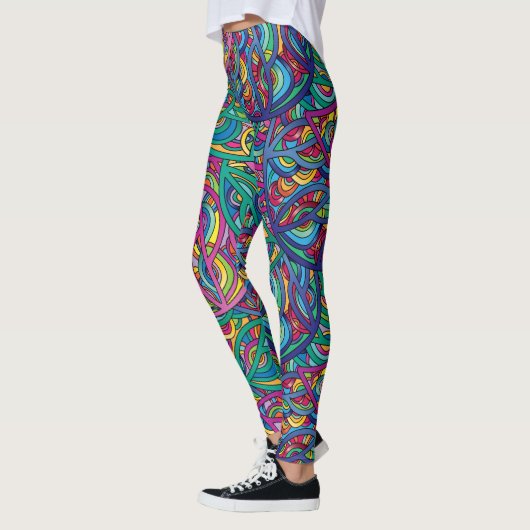 Dynamisch Abstract patroon van stedelijke golven Leggings (Links)