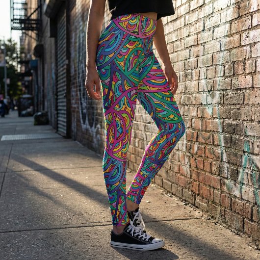 Dynamisch Abstract patroon van stedelijke golven Leggings