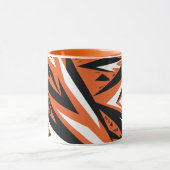 Dynamisch Abstract Sinaasappel & Zwart Geometrisch Mok (Midden)