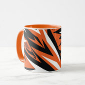 Dynamisch Abstract Sinaasappel & Zwart Geometrisch Mok (Voorkant links)