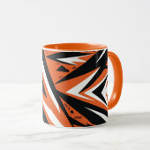 Dynamisch Abstract Sinaasappel & Zwart Geometrisch Mok (Voorkant rechts)