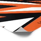 Dynamisch Abstract Sinaasappel & Zwart Geometrisch Poster (Hoek)