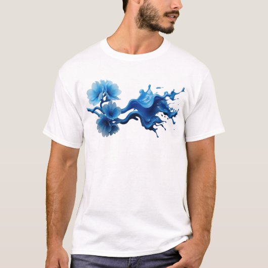 Dynamisch ABSTRACTE BLOEM Kunstontwerp T-shirt (Voorkant)