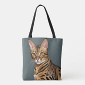 Dynamisch Bengaals katportret met kenmerkende vlek Tote Bag (Achterkant)